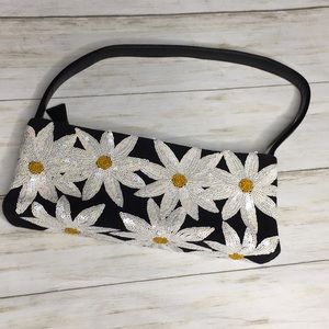 SANTI 1990s vintage Sequin Daisy Petite Purse